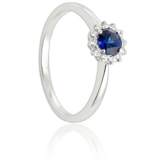 Bague Œil T60 Fleur Marquise Saphir Cz - Plaqué Or 18K, Taille 15, Dolly-Bijoux