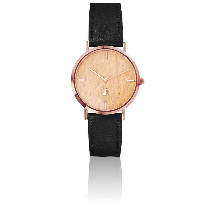 Montre Carry Or rose Noir Lisse L