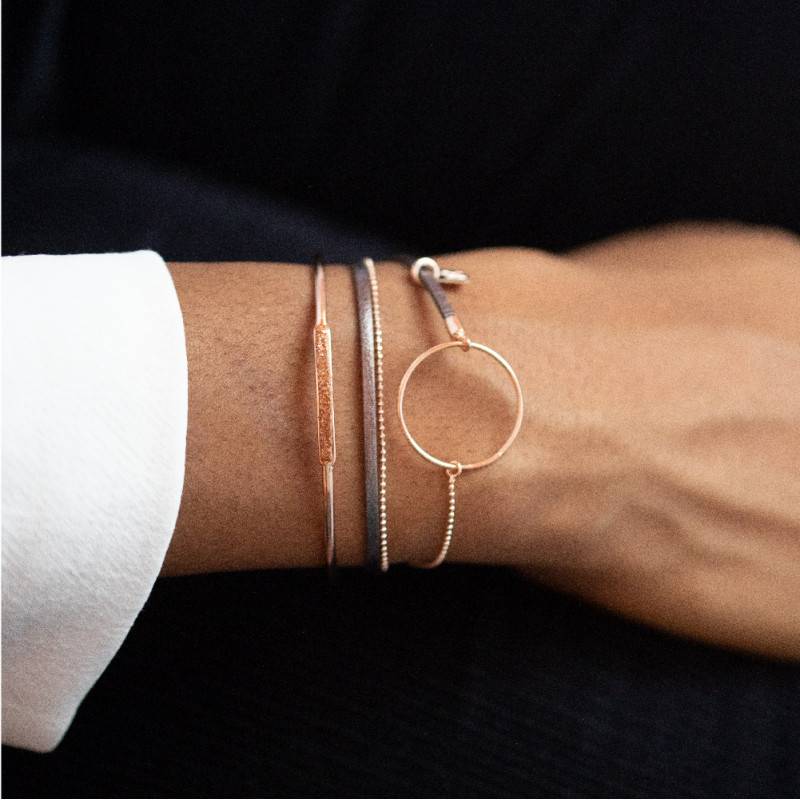 Bracelet Nolah Gris Rose Flowersforzoé Ocarat