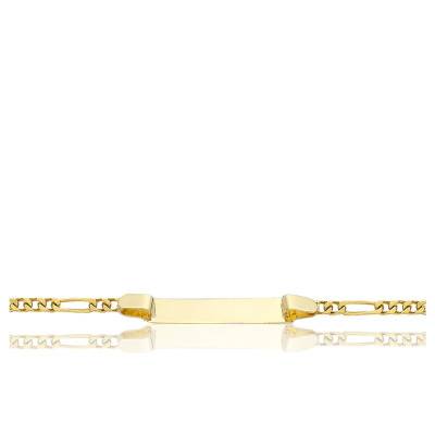 Gourmette Plaqué Or 18 Carats - Maille Figaro 1-1, 8 Mm, 21 Cm - Gravure Possible - Neuf Avec étiquettes
