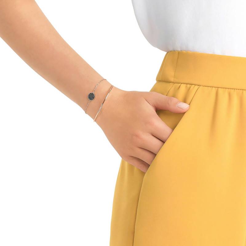 Bracelet multi-chaînes billy, dorure l'or fin, cristal Swarovski, gris By  Garance Bijoux