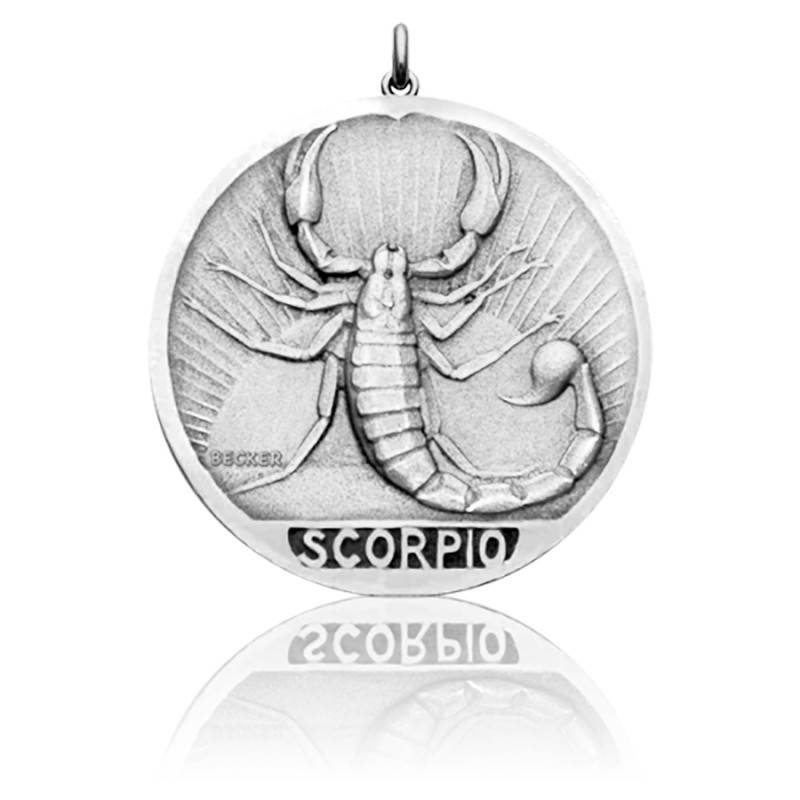 Pendentif Vintage Argent Massif - Signe Du Zodiaque Scorpion | Bijou Ancien Argent