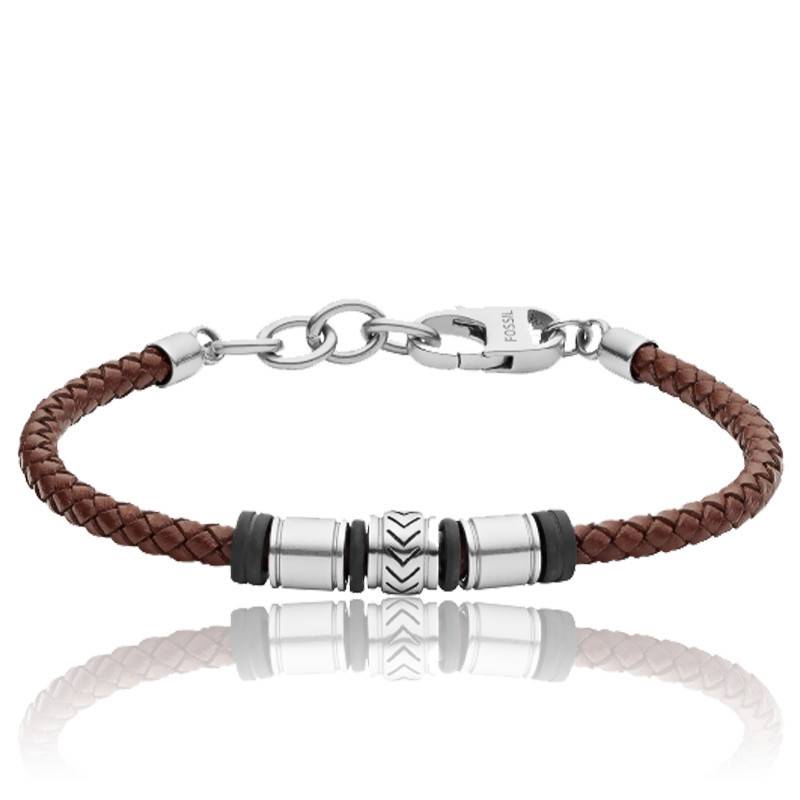 Bracelet en cuir marron, JF03386040 - Fossil Bijoux - Ocarat