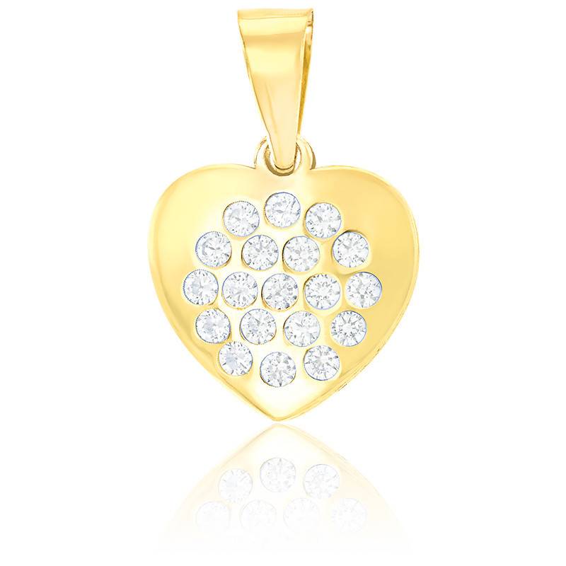 Collier Cœur Zircon Noir Plaqué Or 18 Carats DJADEE 47 Cm - Neuf Avec étiquettes