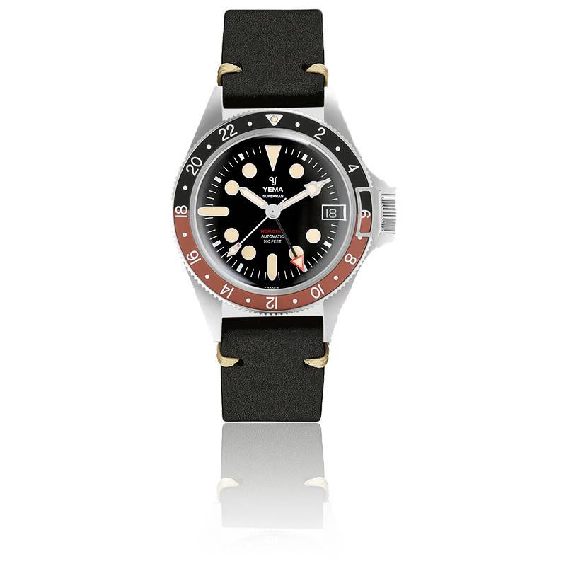 Yema Superman Worldtime GMT Coke auto watch YGMT21B39-CMS - Lepage