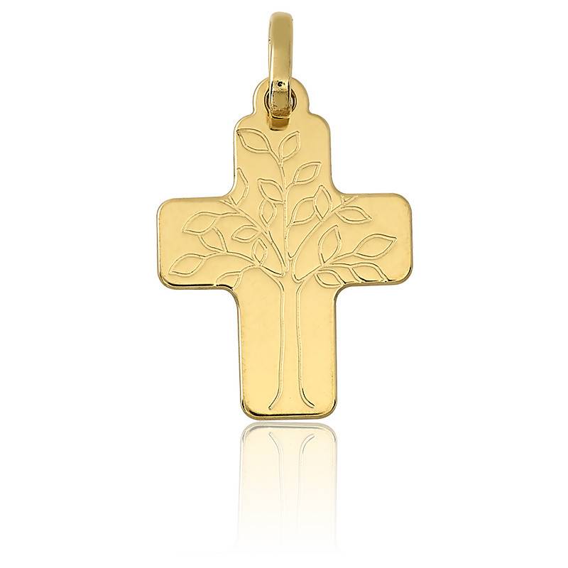 Pendentif Croix Arbre De Vie En Or Massif 18K - Poids 0,65 G, Unisexe, Neuf Avec étiquettes