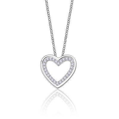 Collier Pendentif Cœur En Argent 925 - Chaîne Réglable, Couleur Argenté - Neuf Avec étiquettes (sans Marque)