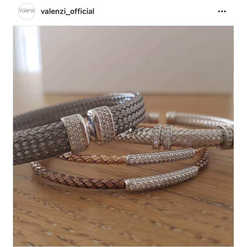 bracelet argent rhodie oxydes de zirconium trésor