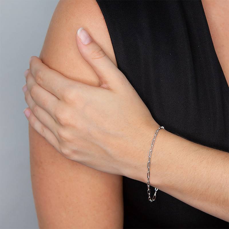 Bracelet Chaîne Ancien En Argent Massif – 18 Cm – Bijou Vintage De 1927