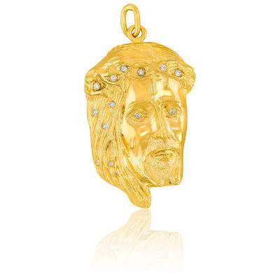 Pendentif Tête De Jésus Plaqué Or 18 Carats - Bijou Neuf Avec étiquettes - Marque Bijouxia