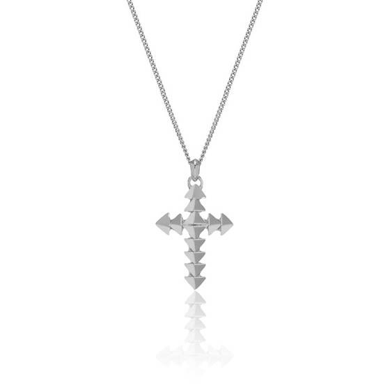 Collier chaîne et croix acier inoxydable Ocarat