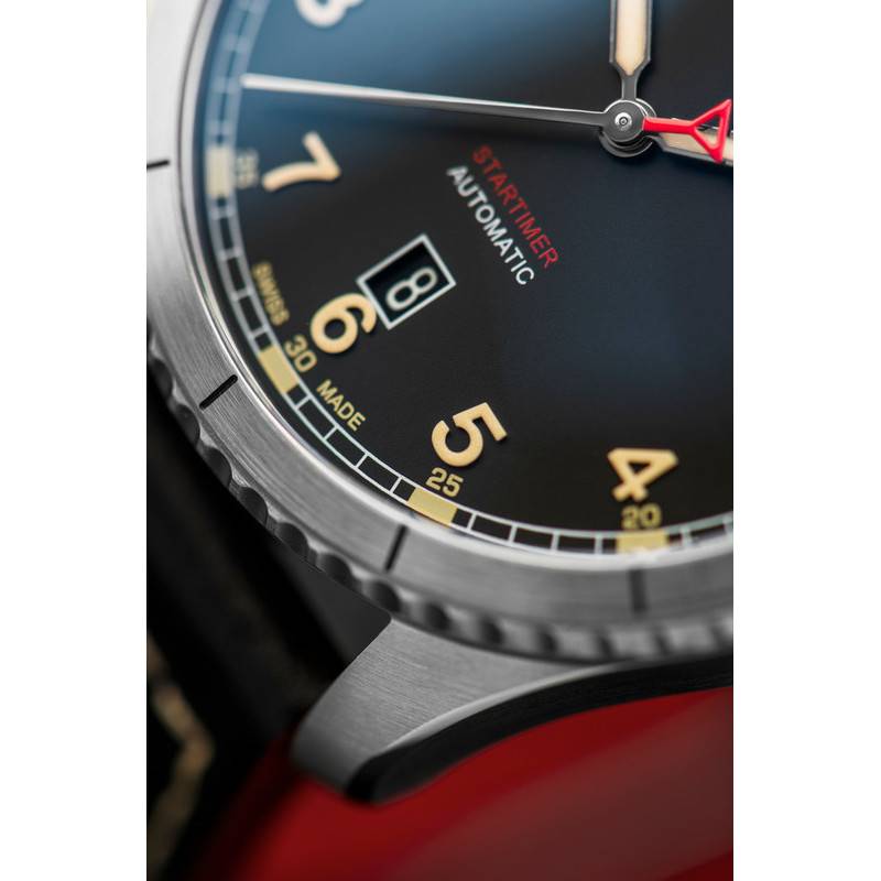 Bracelet Cuir Véritable Aviateur 20 Mm Noir - Fabriqué En France, Neuf Sans étiquette