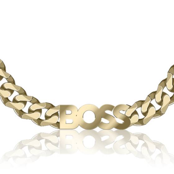 BOSS Jewelry Collier Homme ORLADO - Or Jaune Plaqué Acier Inoxydable - Longueur 61cm - Fermoir Magnétique