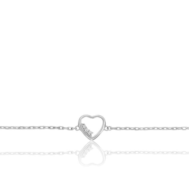 Bracelet Camée En Argent Sterling 925 Rhodié Avec Perles Et Oxydes De Zirconium - Longueur 19 Cm - Neuf