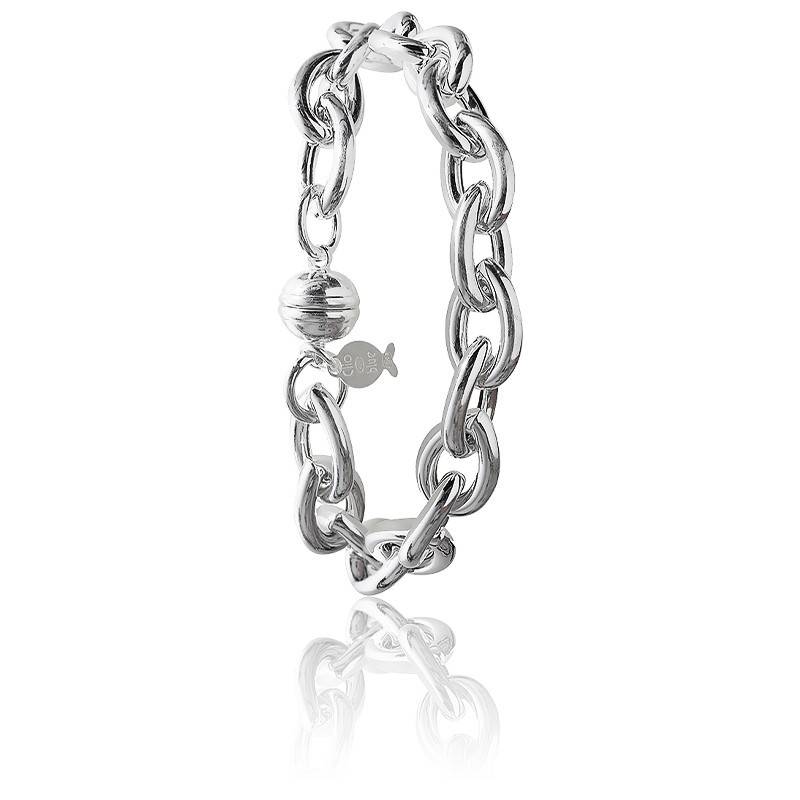 Bracelet Clio Blue En Argent Massif 925 Avec Perles Mauves Et Roses - Occasion