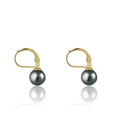 Boucles D'Oreilles Dormeuses En Perles De Verre - Occasion - Bijou Vintage Ou Fantaisie