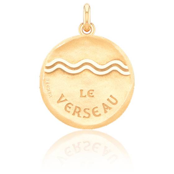Médaille Du Zodiaque Verseau Plaquée Or - Occasion - Bijou Vintage Ou Personnalisé