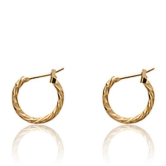 Petites créoles torsadées Kalina - Plaqué or - Bijoux fantaisie