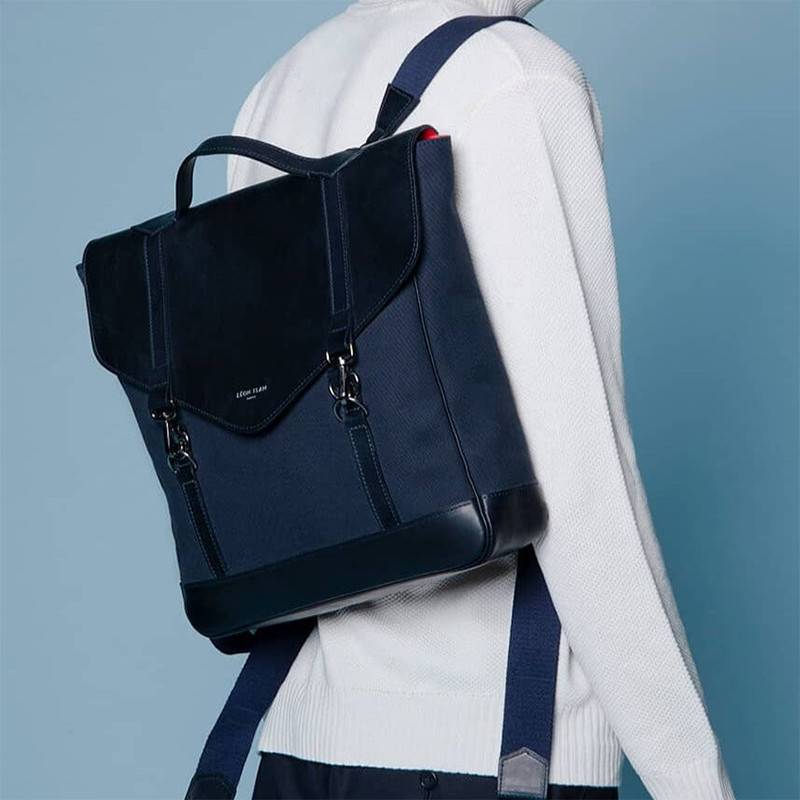 Sac A Dos Toile Et Cuir Marine Bp Can Marine Leon Flam Ocarat